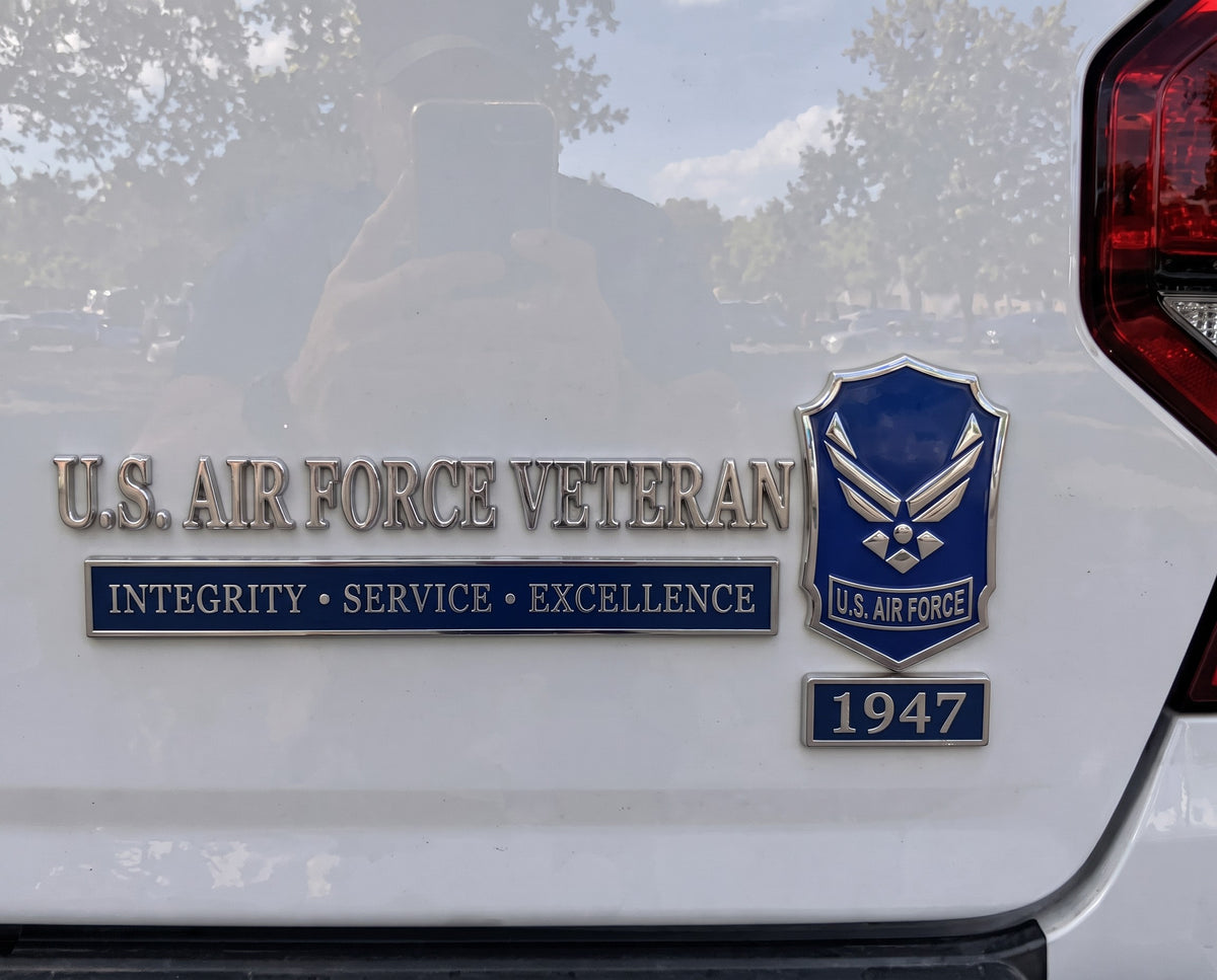 Air Force veteran tailgate emblem set